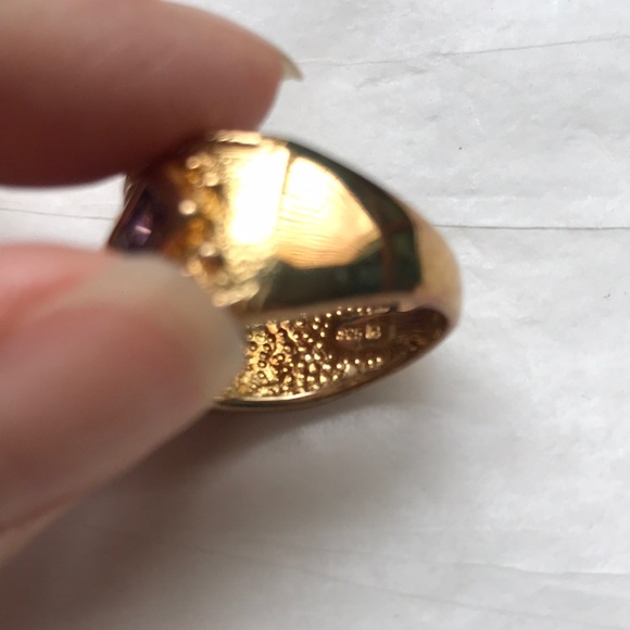 14k Gold plated sterling silver amethyst ring - Picture 6 of 8